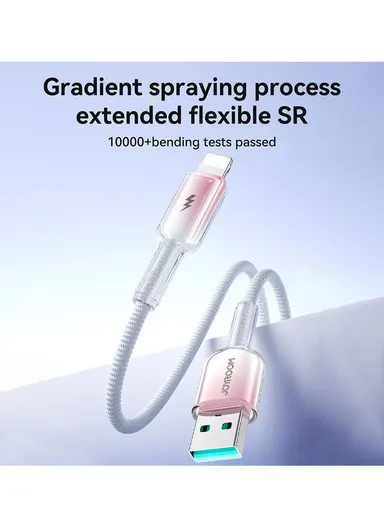 1.2m Crystal-Clear Series 3A Fast Charging Data Cable (USB-A to Lightning) S-A42 - White