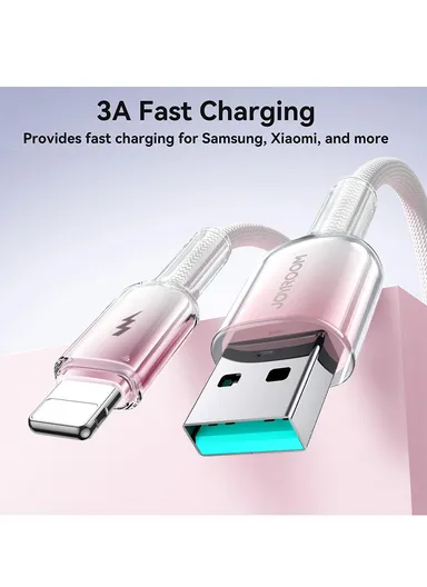 1.2m Crystal-Clear Series 3A Fast Charging Data Cable (USB-A to Lightning) S-A42 - White