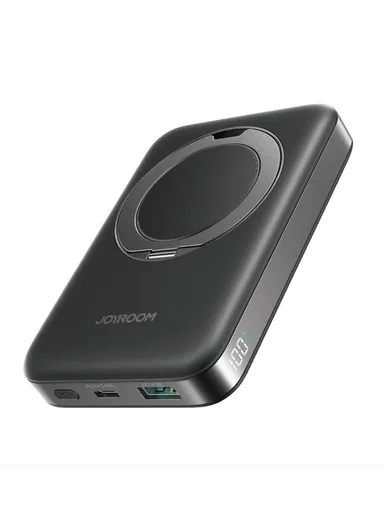 22.5W 10000mAh Magnetic Wireless Power Bank with Ring Holder JR-PBM12 - Black