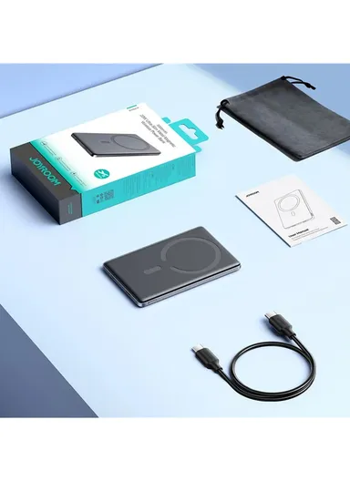 20W 5000mAh Magnetic Wireless &amp; Wired Power Bank with Ring Holder JR-PBM08 - Space Grey