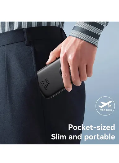 10000mAh 22.5W Digital Display Fast Charging Power Bank with Type-C Cable JR-PBF17 - Black