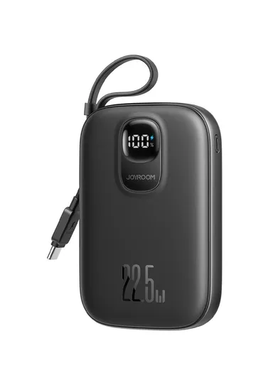 10000mAh 22.5W Digital Display Fast Charging Power Bank with Type-C Cable JR-PBF17 - Black