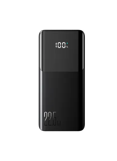 10000mAh 22.5W Digital Display Fast Charging Power Bank With Dual Cables Type-C + Lightning iPhone JR-PBF19 - Black