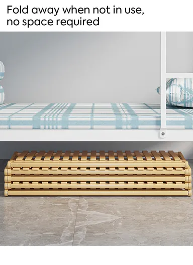 5-Layer Lightweight Free-Installation Folding Storage Rack with Natural Wood Look