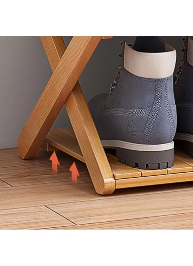 5-Layer Lightweight Free-Installation Folding Storage Rack with Natural Wood Look