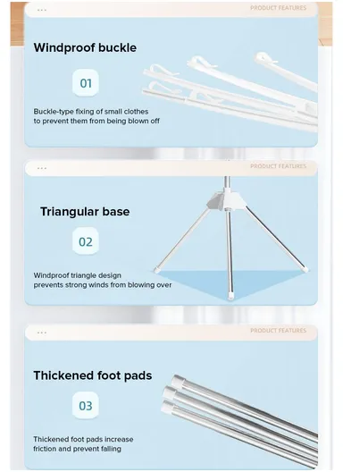 3-Rack Foldable Cylinder Shape Towel Drying Rack, Multi-Use Octopus Leg Clothes Drying Rack (W68.5 x H170)cm - White