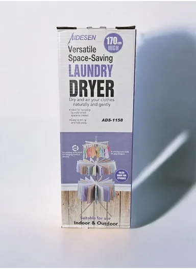 3-Rack Foldable Cylinder Shape Towel Drying Rack, Multi-Use Octopus Leg Clothes Drying Rack (W68.5 x H170)cm - White