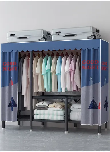 Heavy-Duty Portable Folding Wardrobe with 25mm Steel Frame ZD150 - Style A