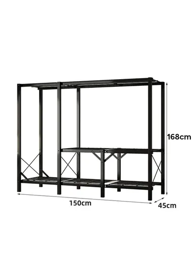 Heavy-Duty Portable Folding Wardrobe with 25mm Steel Frame ZD150 - Style B