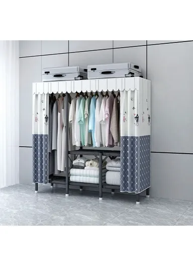 Heavy-Duty Portable Folding Wardrobe with 25mm Steel Frame ZD150 - Style B
