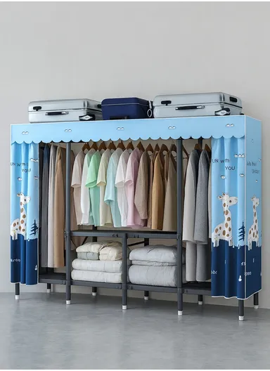 Heavy-Duty Portable Folding Wardrobe with 25mm Steel Frame ZD190 - Style C