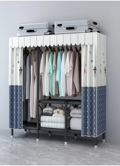 Heavy-Duty Portable Folding Wardrobe with 25mm Steel Frame ZD190 - Style B