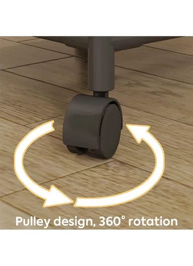 3-Layer Durable Oxford Fabric &amp; Stainless Steel Frame Rolling Laundry Hamper with 4 Caster Wheels (W42 x D31 x H131)cm YH6905 - Black