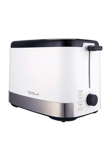 800W 2-Slice Toaster Defrost &amp; Reheat Functions, Removable Crumb Tray &amp; Automatic Centering TS300BWX - Black &amp; White