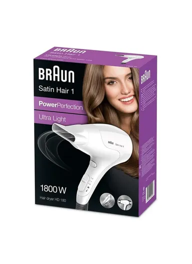 1800W Hair Dryer Ultralight Compact Cold Shot Infrared Heating Slim Nozzle – 284938