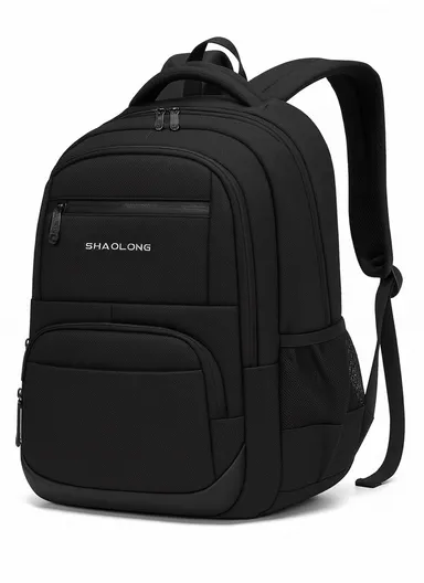 15.6" Laptop Backpack Multi-Functional Travel Bag with Trolley Sleeve &amp; Padded Straps SL4002A - Black