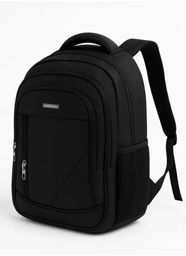 15.6" Water-Resistant Multi-Pocket Laptop Backpack Versatile Travel Bag 4422-2 - Black