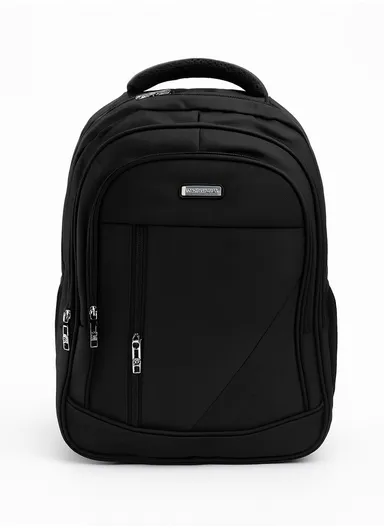 15.6" Water-Resistant Multi-Pocket Laptop Backpack Versatile Travel Bag 4422-2 - Black