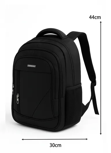 15.6" Water-Resistant Multi-Pocket Laptop Backpack Versatile Travel Bag 4422-2 - Black
