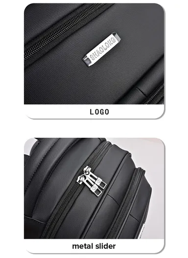 15.6" Water-Resistant Multi-Pocket Laptop Backpack Versatile Travel Bag 4422-4 - Black