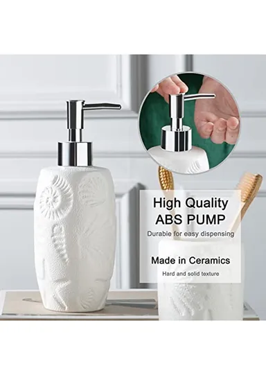 4Pcs Countertop Organizing Ceramic Bathroom Accessories Set JS185657 - Black &amp; White