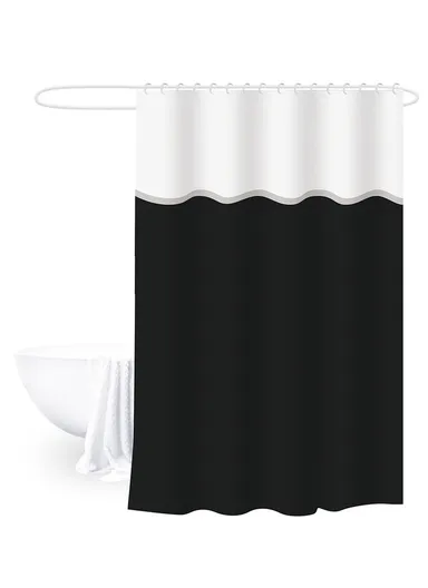 180x180cm EVA+PE 3D Leaf Pattern Shower Curtain For Bathrooms - Black