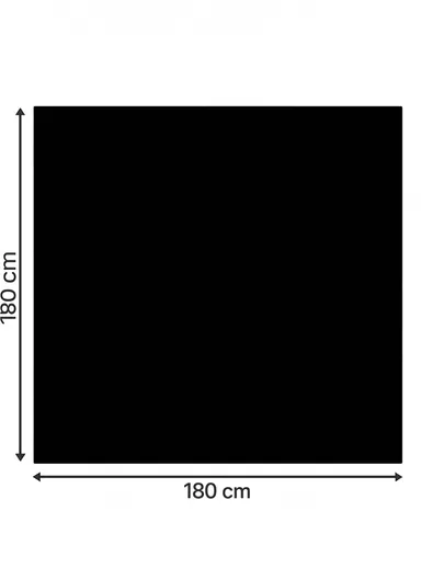 Waterproof &amp; Easy To Wash PEVA Tablecloth For Dining Table (L180 x W180)cm- Black