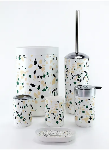 6 Pcs ABS Luxurious Bathroom Accessories Set 8034Y - Terrazzo