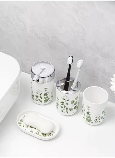6 Pcs ABS Luxurious Bathroom Accessories Set 8034Y - Terrazzo