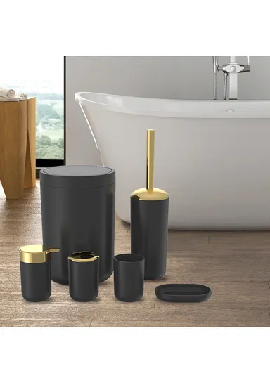 6 Pcs ABS Luxurious Bathroom Accessories Set 8034Y - Terrazzo
