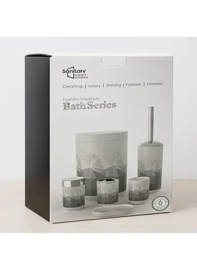 6 Pcs ABS Luxurious Bathroom Accessories Set 8034Y - Terrazzo