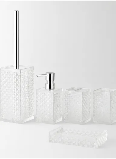 5 Pcs Acrylic Luxurious Bathroom Accessories Set JS5001 - Transparent