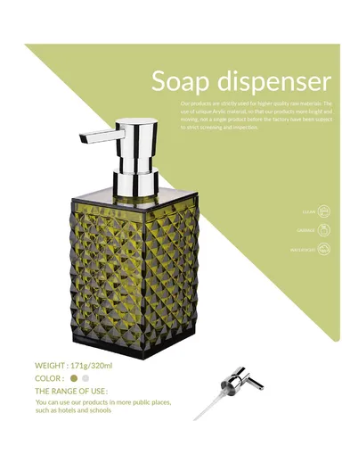 5 Pcs Acrylic Luxurious Bathroom Accessories Set JS5001 - Transparent