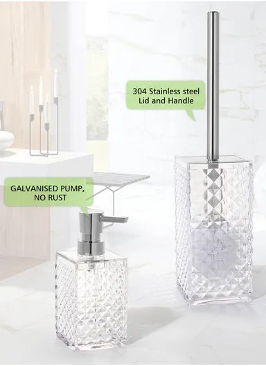 5 Pcs Acrylic Luxurious Bathroom Accessories Set JS5001 - Transparent