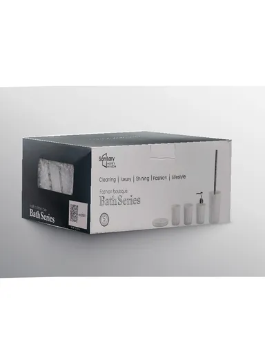 5 Pcs Acrylic Luxurious Bathroom Accessories Set 7005 - White