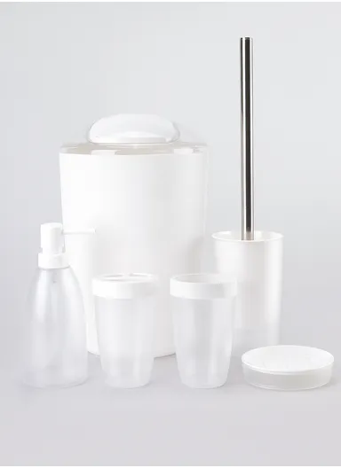6 Pcs ABS Luxurious Bathroom Accessories Set 7006 - White