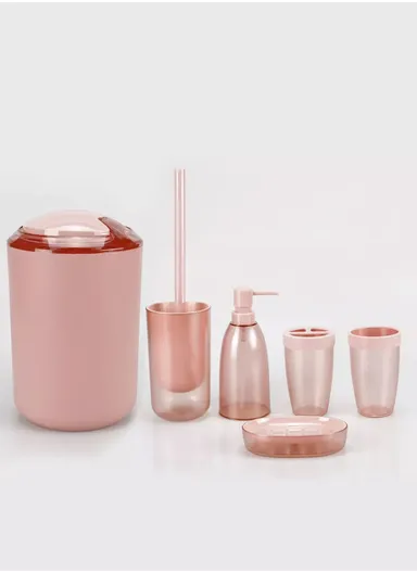 6 Pcs ABS Luxurious Bathroom Accessories Set 7006 - White