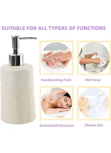 4Pcs Countertop Organizing Resin Bathroom Accessories Set JS185684 - Beige