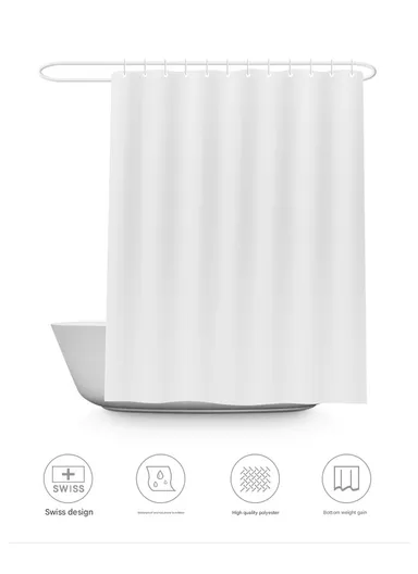 180x180cm EVA+PE 3D Leaf Pattern Shower Curtain For Bathrooms - White