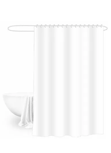 180x180cm EVA+PE 3D Leaf Pattern Shower Curtain For Bathrooms - White