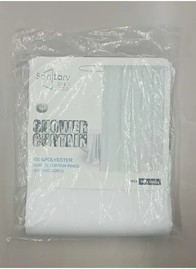 180x180cm Solid Color Polyester Bathroom Shower Curtain - White