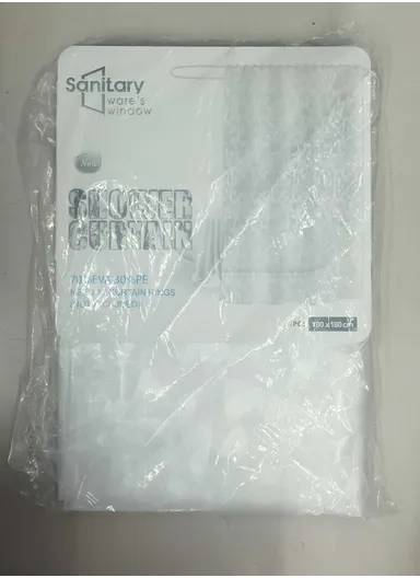 180x180cm EVA+PE 3D Leaf Pattern Shower Curtain For Bathrooms - Transparent &amp; White