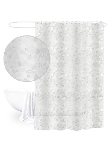 180x180cm EVA+PE 3D Leaf Pattern Shower Curtain For Bathrooms - Transparent
