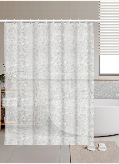 180x180cm EVA+PE 3D Leaf Pattern Shower Curtain For Bathrooms - Transparent