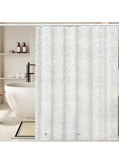 180x180cm EVA+PE 3D Leaf Pattern Shower Curtain For Bathrooms - Transparent