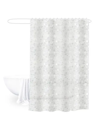 180x180cm EVA+PE 3D Leaf Pattern Shower Curtain For Bathrooms - Transparent