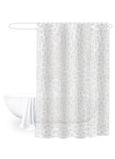 180x180cm EVA+PE 3D Leaf Pattern Shower Curtain For Bathrooms - Transparent