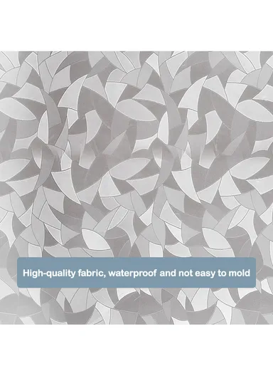 180x180cm EVA+PE 3D Leaf Pattern Shower Curtain For Bathrooms - Transparent