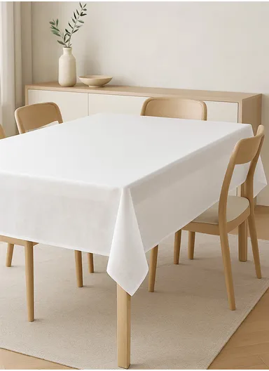 Waterproof &amp; Easy To Wash PEVA Tablecloth For Dining Table (L140 x W180)cm- Transparent