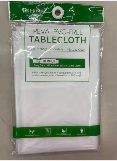 Waterproof &amp; Easy To Wash PEVA Tablecloth For Dining Table (L140 x W180)cm- Transparent
